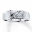 Men's Diamond Wedding Band 1/10 ct tw 10K White Gold