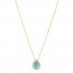 Le Vian Aquamarine & Diamond Necklace 1/8 ct tw 14K Honey Gold 18"