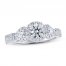 THE LEO Ideal Cut Diamond 3-Stone Engagement Ring 1 ct tw 14K White Gold