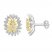 Diamond Floral Earrings 1/15 ct tw Sterling Silver/10K Gold
