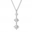 Diamond Star Necklace 1/3 ct tw Round-cut Sterling Silver 20