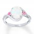 Lab-Created Opal Ring Lab-Created Sapphires Sterling Silver