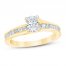 Diamond Engagement Ring 1 ct tw Oval/Princess 14K Yellow Gold