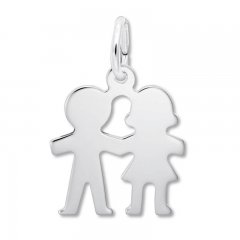 Boy and Girl Charm Sterling Silver