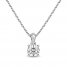 GSI Solitaire Diamond Necklace 1/4 ct tw Round-cut 14K White Gold 18"