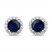 Blue Sapphire Earrings 1/10 ct tw Diamonds 10K White Gold
