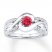 Lab-Created Ruby Ring Diamond Accents Sterling Silver