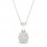 Diamond Halo Necklace 1/10 ct tw Round-Cut 10K White Gold 18"