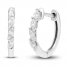Diamond Hoop Earrings 1/4 ct tw Marquise-cut 10K White Gold