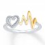 Heartbeat Ring 1/20 ct tw Diamonds Sterling Silver/10K Gold