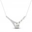 Love + Be Loved Diamond Necklace 1/6 ct tw 10K White Gold 18"