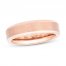 6mm Satin Wedding Band Rose Tungsten Carbide