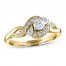 Adrianna Papell Diamond Engagement Ring 1/2 ct tw Round/Pear 14K Yellow Gold