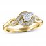 Adrianna Papell Diamond Engagement Ring 1/2 ct tw Round/Pear 14K Yellow Gold