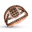 Le Vian Chocolate Diamond Ring 1-5/8 ct tw 14K Strawberry Gold