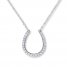 Topaz Horseshoe Necklace Sterling Silver