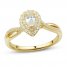 Diamond Engagement Ring 1/2 ct tw Pear/Round 14K Yellow Gold