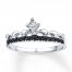 Black & White Diamonds 1/10 ct tw 10K White Gold Crown Ring