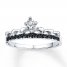 Black & White Diamonds 1/10 ct tw 10K White Gold Crown Ring