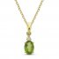 Peridot and Diamond Accent Necklace 10K Yellow Gold