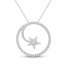 Diamond Star Circle Necklace 1/4 ct tw Round-Cut Sterling Silver 19"
