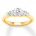 Three-Stone Diamond Engagement Ring 7/8 ct tw 14K Yellow Gold