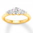 Three-Stone Diamond Engagement Ring 7/8 ct tw 14K Yellow Gold