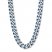 Men's Curb Chain Necklace Stainless Steel/Blue Ion-Plating 24"