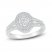 Diamond Oval Promise Ring 1/4 ct tw Round-cut Sterling Silver