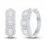 Neil Lane Diamond Hoop Earrings 3/4 ct tw Baguette & Round-Cut 14K White Gold