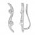 Diamond Earring Climbers 1/6 ct tw Round-cut Sterling Silver