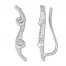 Diamond Earring Climbers 1/6 ct tw Round-cut Sterling Silver