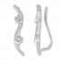 Diamond Earring Climbers 1/6 ct tw Round-cut Sterling Silver