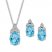 Boxed Set Topaz/Lab-Created White Sapphires Sterling Silver