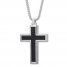Cross Necklace Black Ion-Plated Stainless Steel 24"