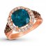 Le Vian Blue Topaz Ring 1/2 ct tw Diamonds 14K Strawberry Gold