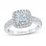 First Light Diamond Engagement Ring 1 ct tw Princess/Round 14K White Gold