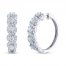 THE LEO Diamond Hoop Earrings 2 ct tw Round-cut 14K White Gold