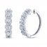 THE LEO Diamond Hoop Earrings 2 ct tw Round-cut 14K White Gold