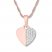 Diamond Heart Necklace 1/10 ct tw Round-cut 10K Rose Gold