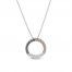 Black/Brown/White Diamond Circle Necklace 1/4 ct tw Sterling Silver 18"