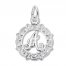 Letter A Charm Sterling Silver