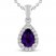 Amethyst & White Lab-Created Sapphire Necklace Sterling Silver 18"