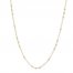 Beaded Cable Chain Necklace 14K Yellow Gold 16" to 18" Adj