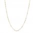 Beaded Cable Chain Necklace 14K Yellow Gold 16" to 18" Adj