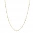 Beaded Cable Chain Necklace 14K Yellow Gold 16" to 18" Adj