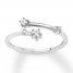 Aries Zodiac Ring 1/10 ct tw Diamonds Sterling Silver