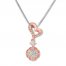 Diamond Necklace 1/5 ct tw Round-cut 10K Two-Tone Gold