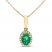 Emerald & Diamond Necklace 1/10 ct tw 10K Yellow Gold 18"