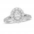 Neil Lane Diamond Engagement Ring 1-3/8 ct tw Oval/Round 14K White Gold